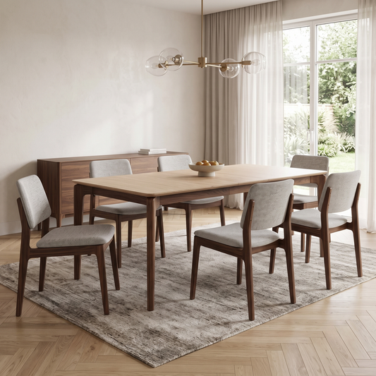 ‘Hadley' Medium Oak Solid Oak Large Extending Dining Table