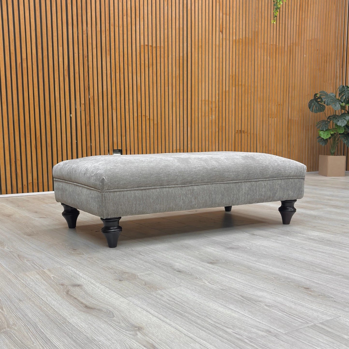 ‘Sydney' Taupe Combination Sydney Combination Large Plain Top Footstool