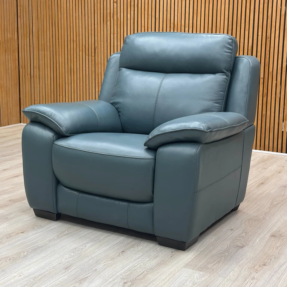 World of Leather ‘Starlight Express’ Bv-301e Lake Green Leather Armchair