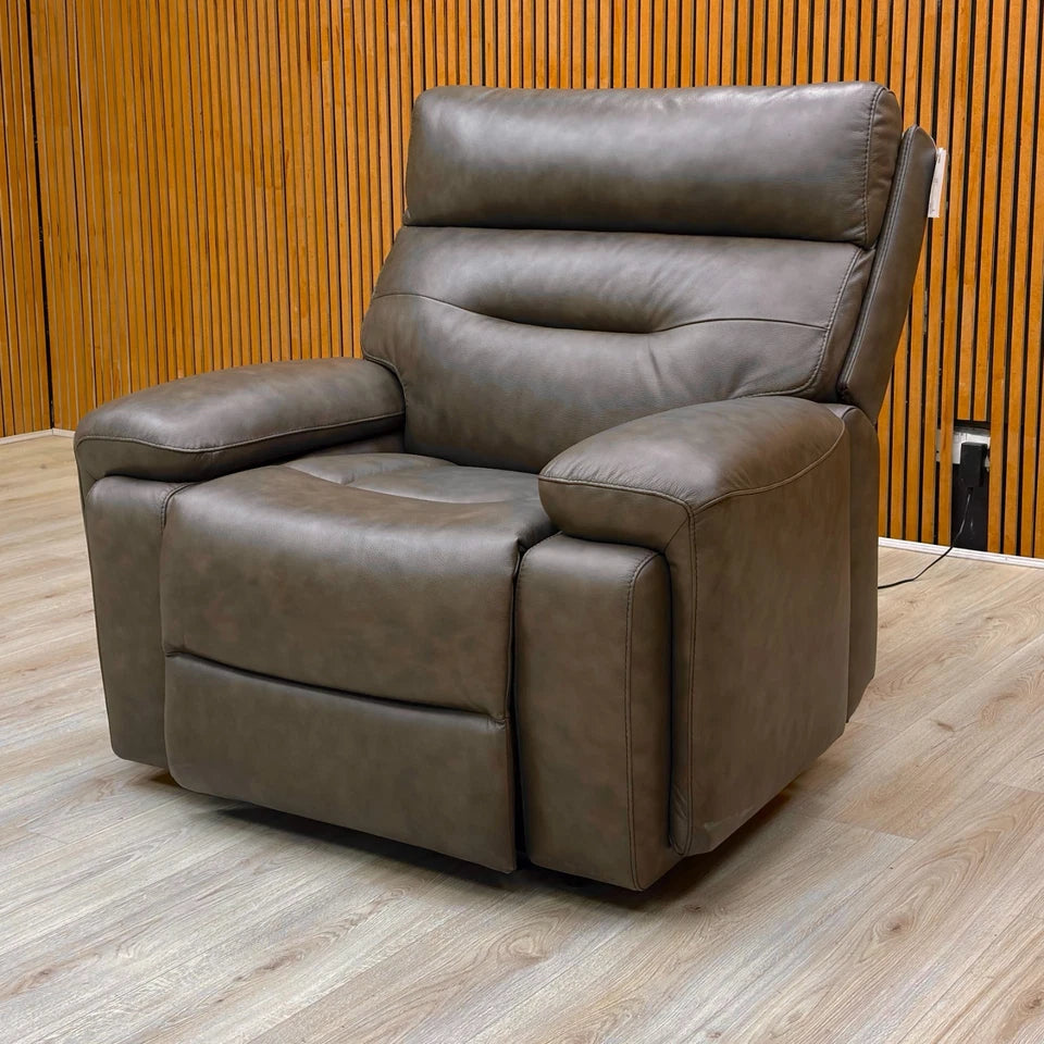 ‘Cinemax’ Lx-6414 Roast Dark Brown Leather Media Power Recliner Chair with Power Headrest