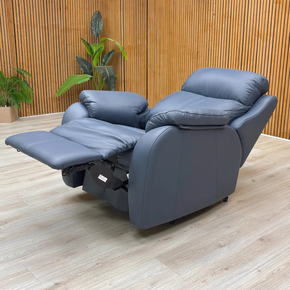 G Plan 'Kingsbury' L851 Cambridge Navy Blue Leather Power Recliner Chair with Power Headrest and Power Lumbar