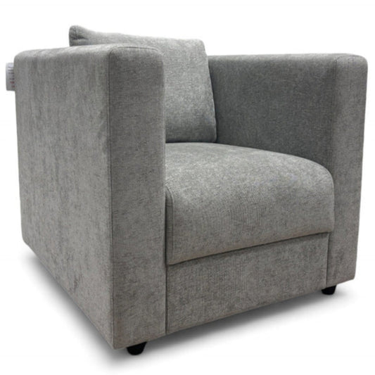 'Strand' Grey Linen Look Chenille All Over Chair
