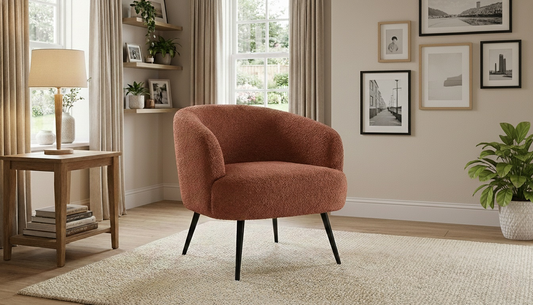 ‘Shelbie’ Rust Fabric Accent Chair