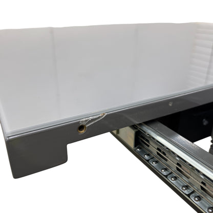 ‘Tokyo’ High-gloss Grey Tempered Glass 160cm Large Extending Dining Table