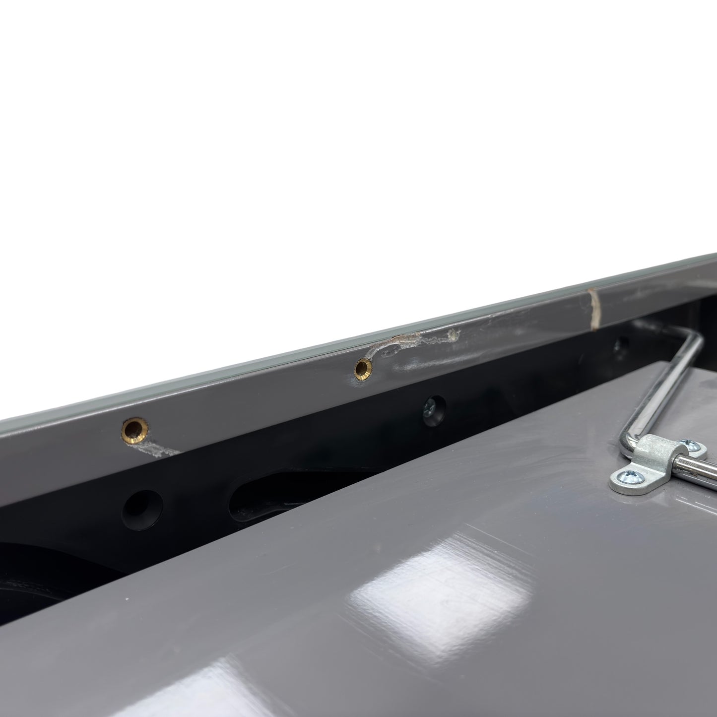 ‘Tokyo’ High-gloss Grey Tempered Glass 160cm Large Extending Dining Table