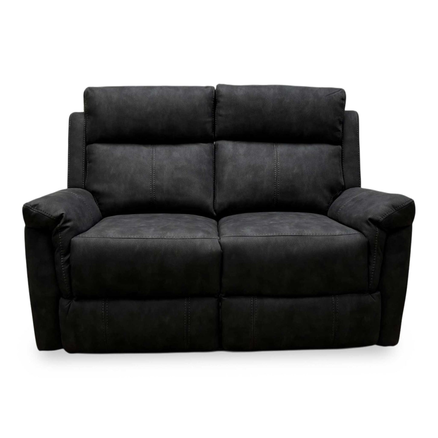 Front view of the Oscar 2-seater recliner showing the generous seating area and padded armrests.