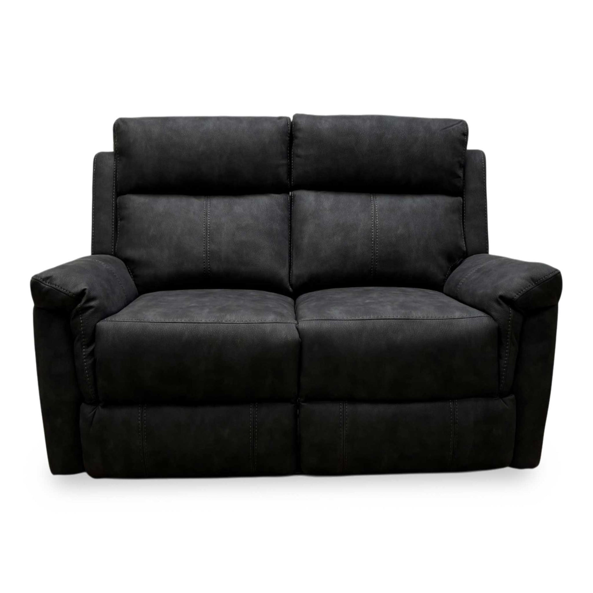 Front view of the Oscar 2-seater recliner showing the generous seating area and padded armrests.