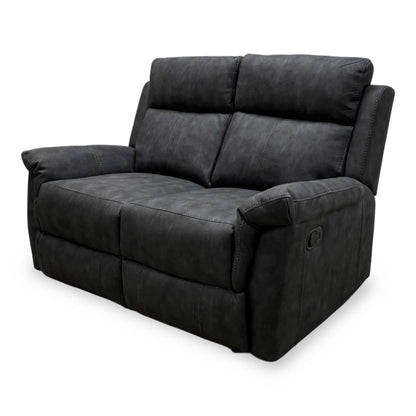 Side profile of the Oscar manual recliner sofa in the upright position.