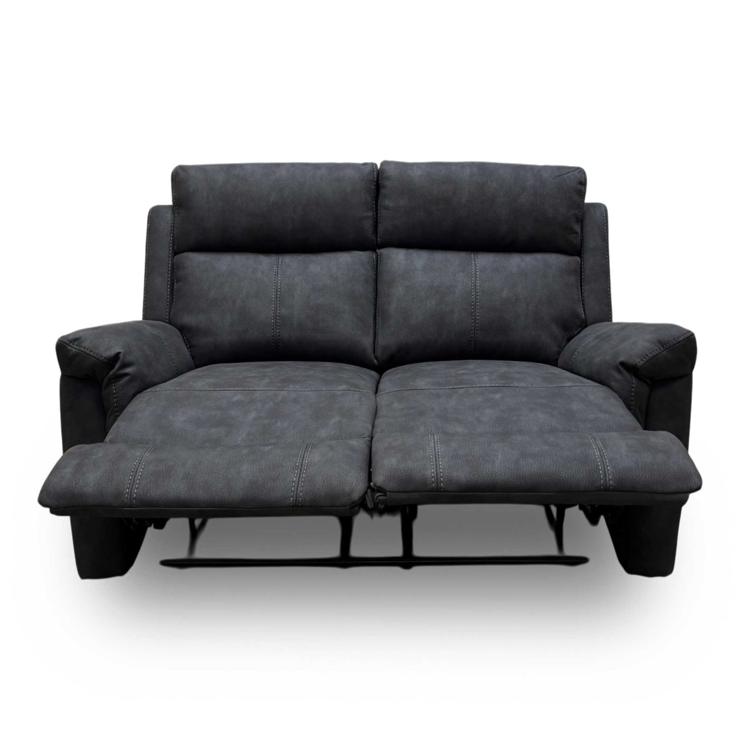 Front view of the Oscar 2-seater recliner showing the generous seating area and padded armrests.