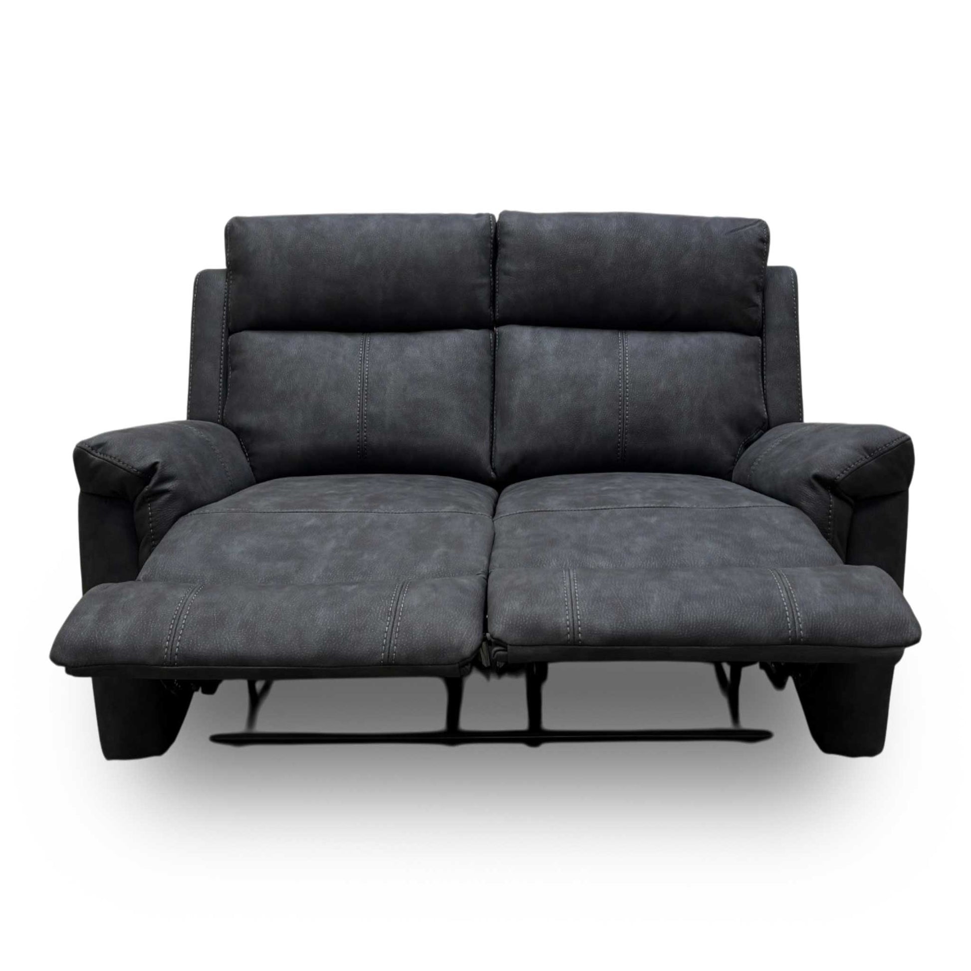 Front view of the Oscar 2-seater recliner showing the generous seating area and padded armrests.