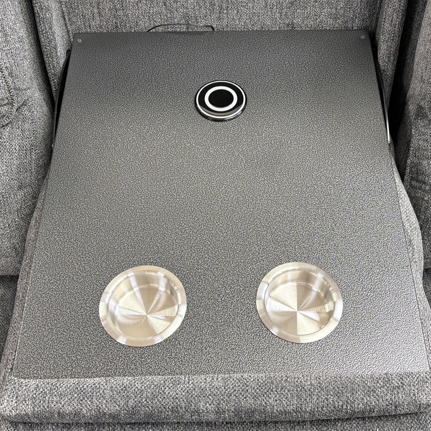 Close up view of the Costa sofa set showing the full fabric coverage on the back panels.