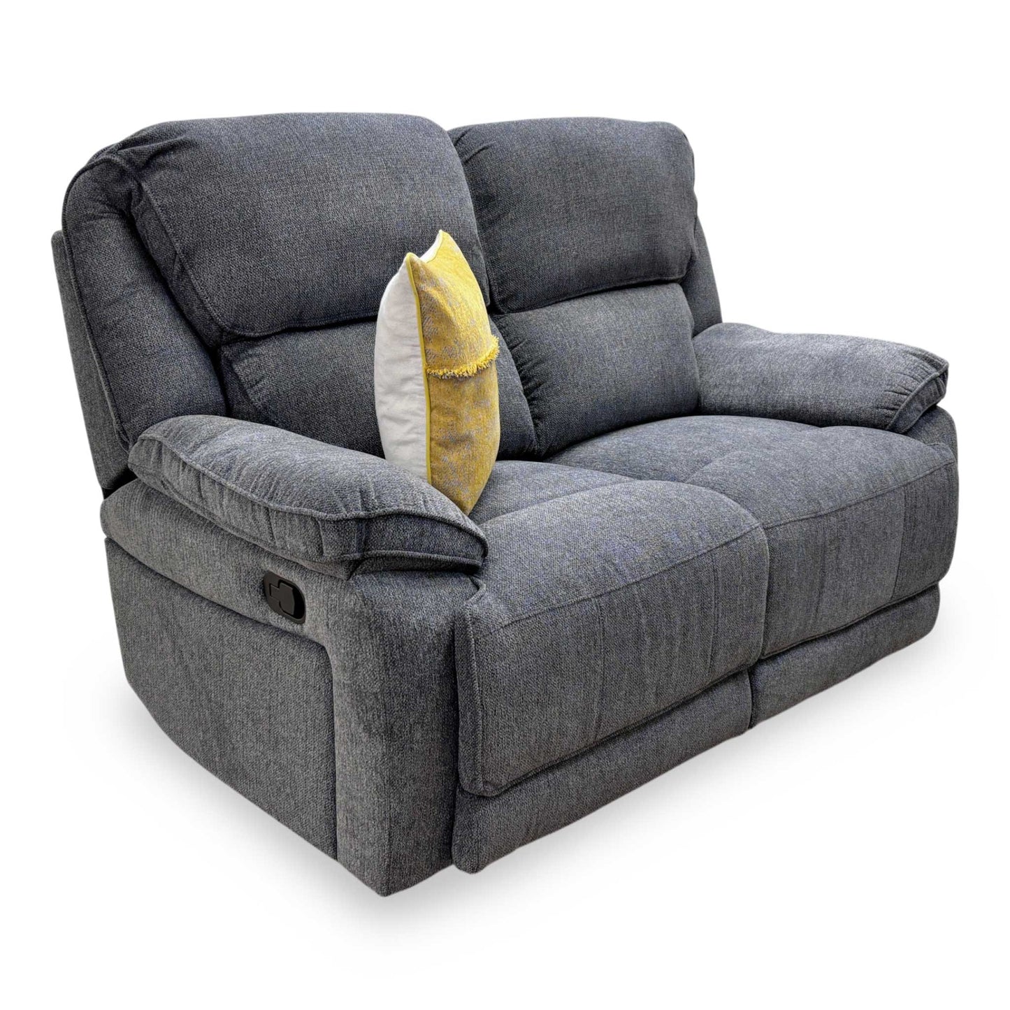 Side profile of the Costa manual recliner sofa in the upright position.