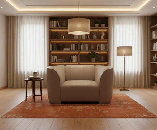 ‘The Fitzrovia' Latte Leather Chair