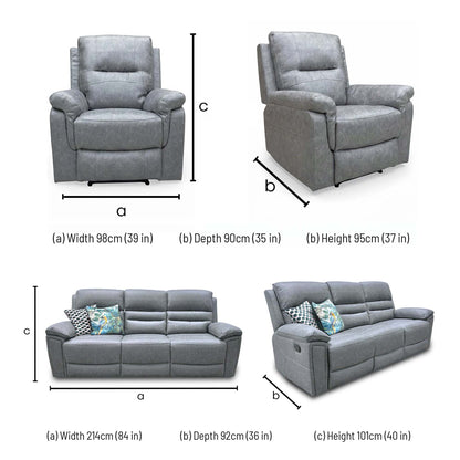 Azzurri dimensions: armchair width 98cm, depth 90cm, height 95cm; 3 seater sofa width 214cm, depth 92cm, height 101cm