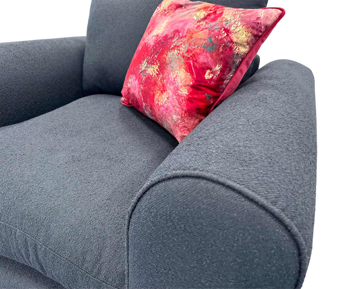 ‘Hugh' Navy Calix Boucle Armchairs - Set of 2