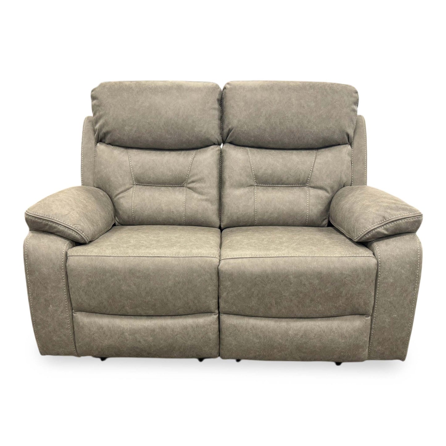 'Beaumont' Grey Endurance Fabric Manual Recliner High Back 2 Seater Sofa