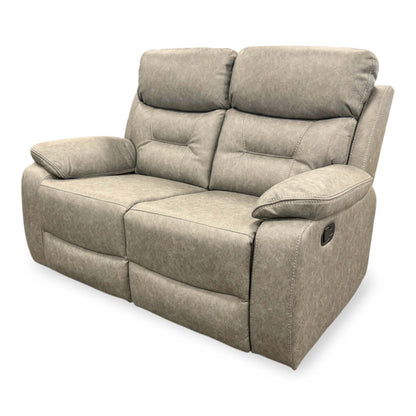 'Beaumont' Grey Endurance Fabric Manual Recliner High Back 2 Seater Sofa