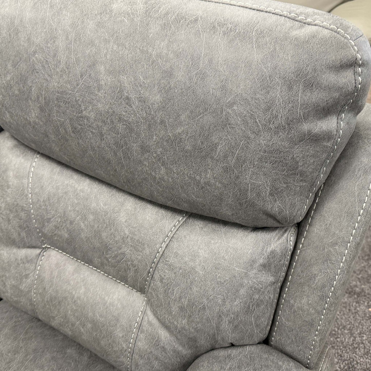 'Beaumont' Grey Endurance Fabric Manual Recliner High Back 2 Seater Sofa