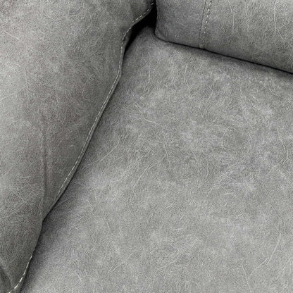 Close-up of the Grey Endurance Fabric texture on the sofa cushion, showing the durable material and neat contrast stitching.