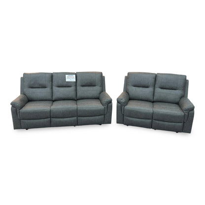 ‘Ranger’ Grey Endurance Fabric Manual Recliner 3 + 2 Seater Sofa Set