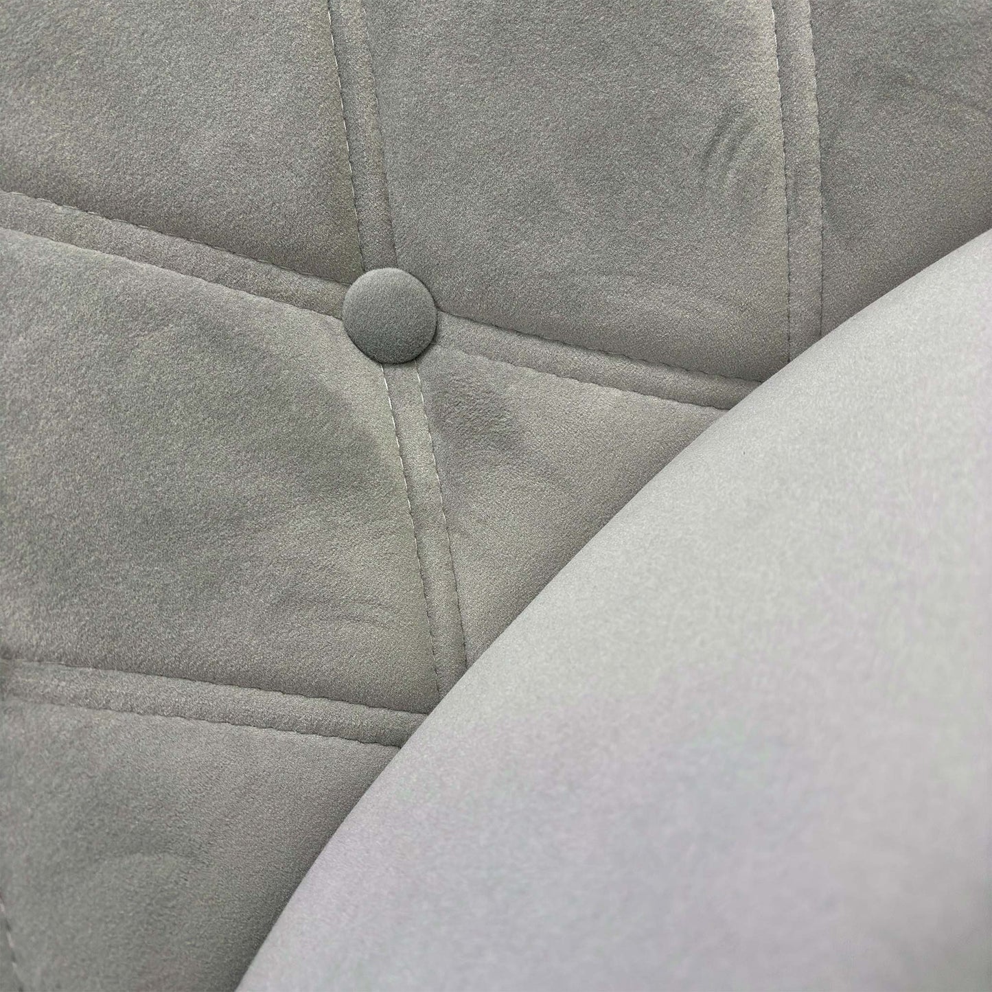 'Donnie' Grey Velvet Button Back Dining Chair