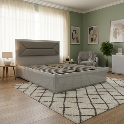 ‘Grigio’ High Gloss Ottoman Bed Frame - King