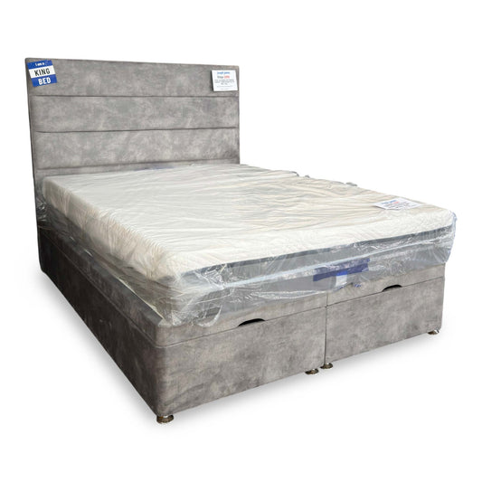 ‘Pisces’ Lace Dolphin Floor Standing Headboard + Double Ottoman End Lift Base - King