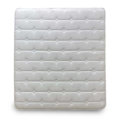 Full view of the Highgrove 'Rimini' Super King mattress, showing its deep profile and high-quality white quilted top.