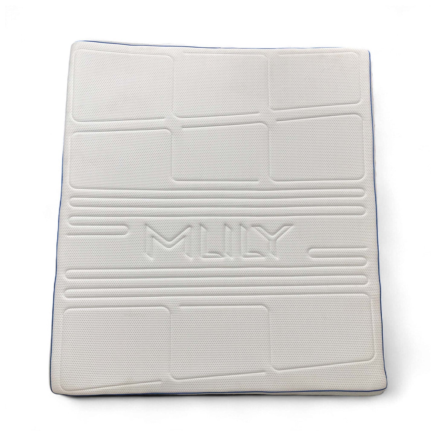 Full view of the Mlily mattress lying flat on a bed base.