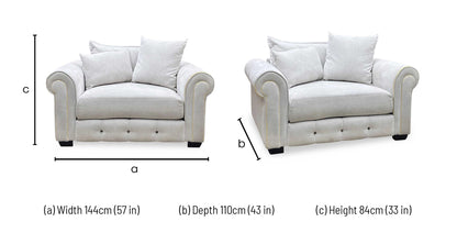 Alexander & James ’Sumptuous’ Cham Onix Mist Dk_Gold Wicker Fabric Snuggler Furniture Village