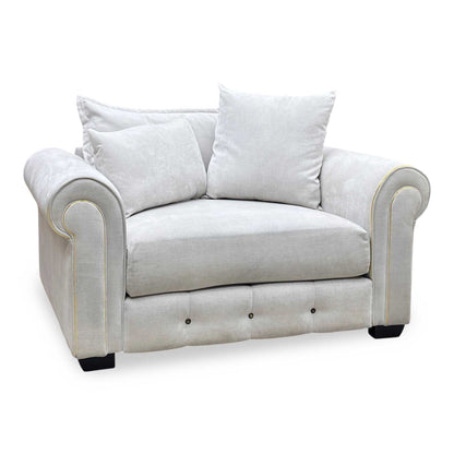 Alexander & James ’Sumptuous’ Cham Onix Mist Dk_Gold Wicker Fabric Snuggler Furniture Village