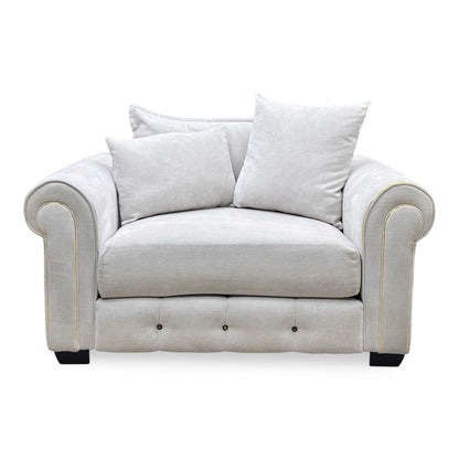 Alexander & James ’Sumptuous’ Cham Onix Mist Dk_Gold Wicker Fabric Snuggler Furniture Village