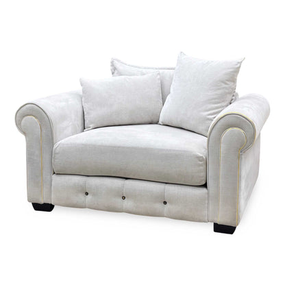 Alexander & James ’Sumptuous’ Cham Onix Mist Dk_Gold Wicker Fabric Snuggler Furniture Village