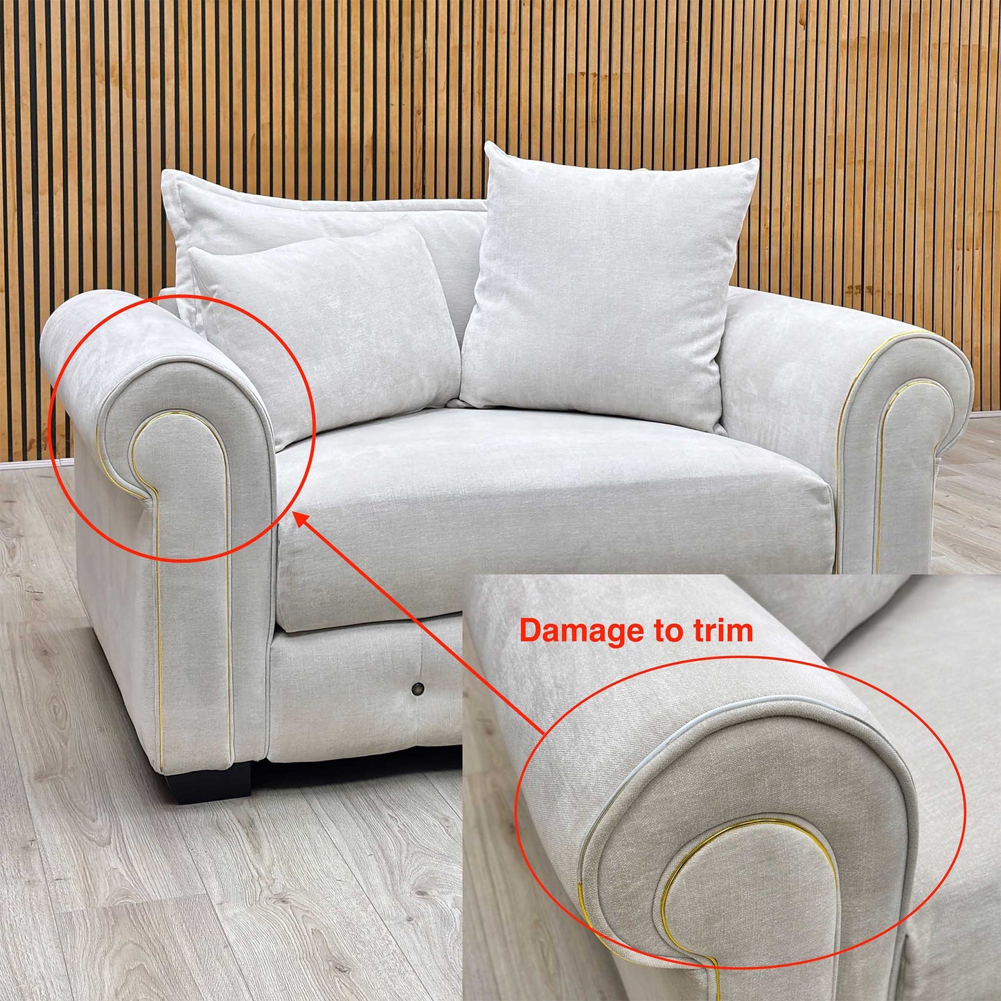 Alexander & James ’Sumptuous’ Cham Onix Mist Dk_Gold Wicker Fabric Snuggler Furniture Village