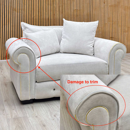 Alexander & James ’Sumptuous’ Cham Onix Mist Dk_Gold Wicker Fabric Snuggler Furniture Village
