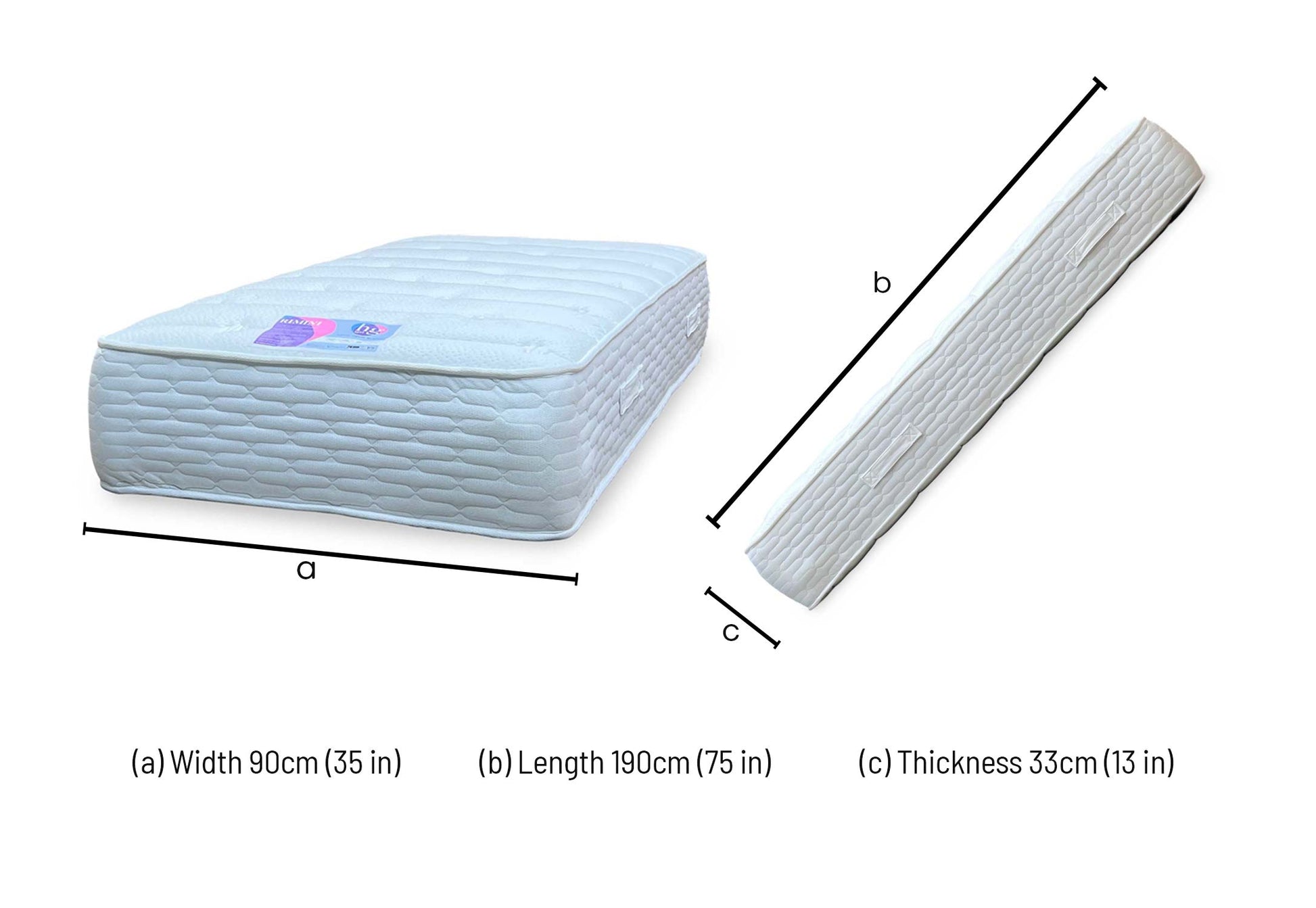 'Rimini' Eco Fully Pocket Sprung Mattress - Single - product photo 9