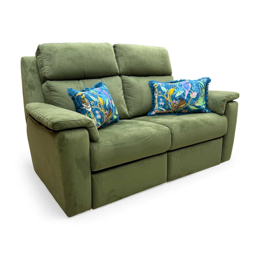 Full  View of studio view of the G Plan 'Thornbury' 2 Seater Sofa in Plush Vine Green velvet.