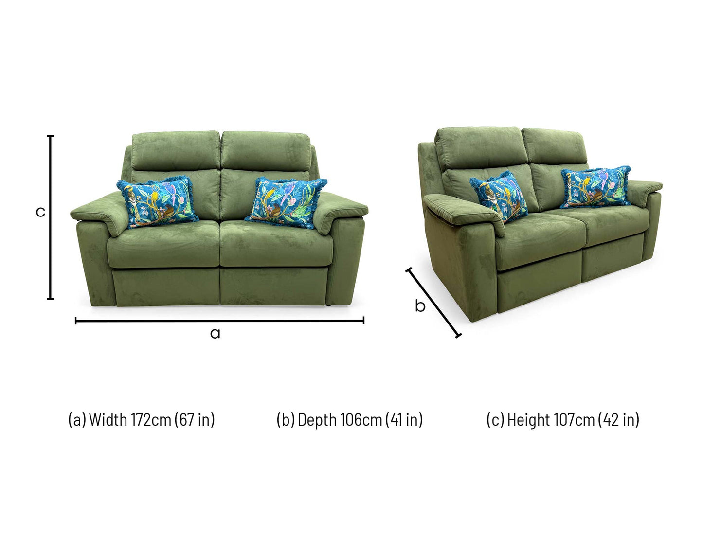 G Plan ‘Thornbury’ Plush Vine Green 2 Seater Velvet Sofa