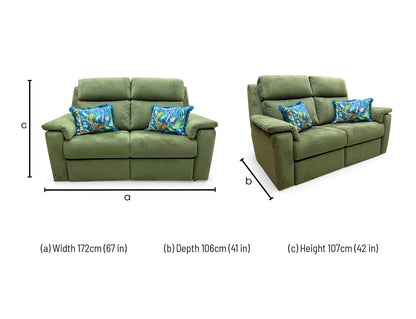 G Plan 'Thornbury' Plush Vine Green 2 Seater Velvet Sofa
