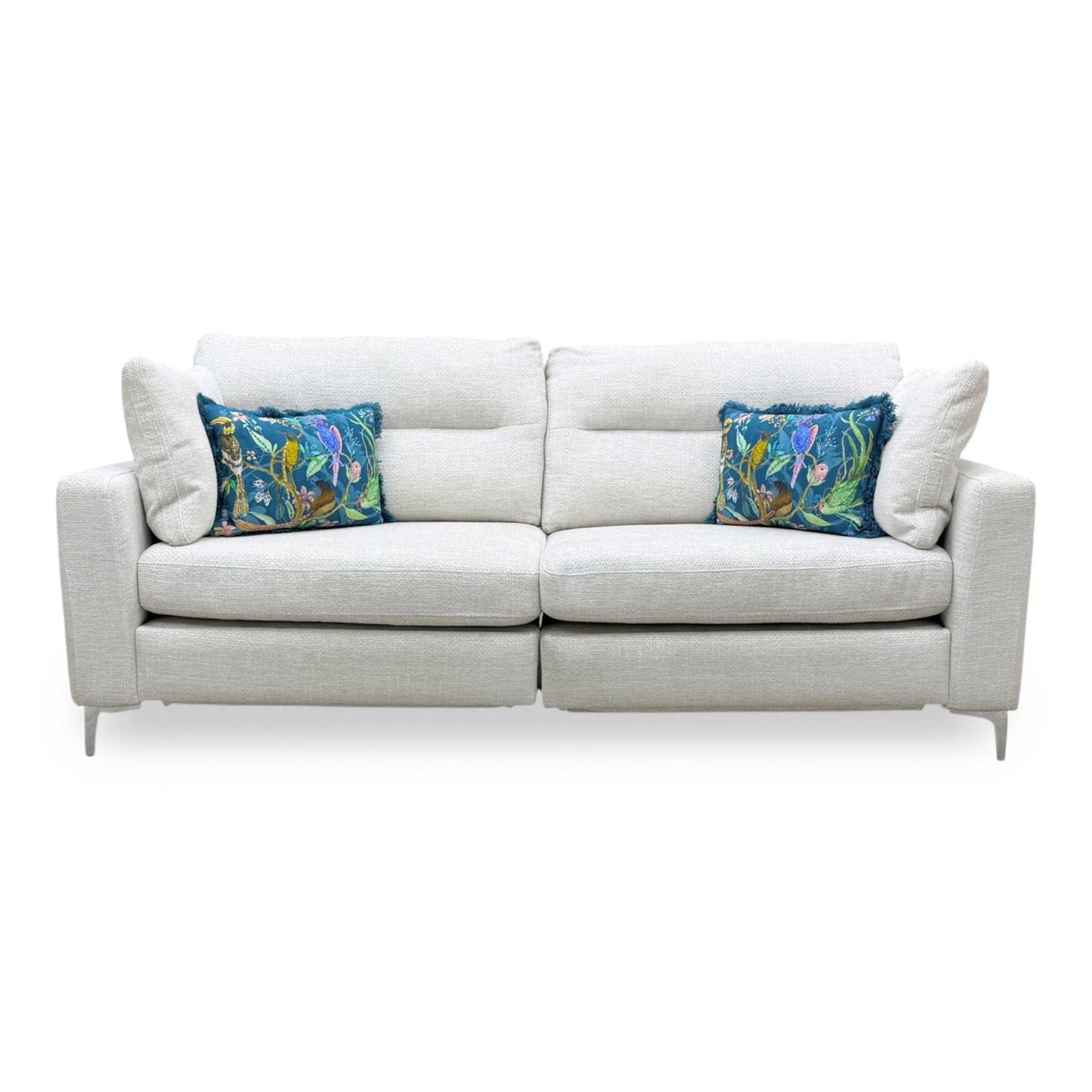 'Uniqa' Domaso Natural Fabric Power Recliner 3 Seater Sofa
