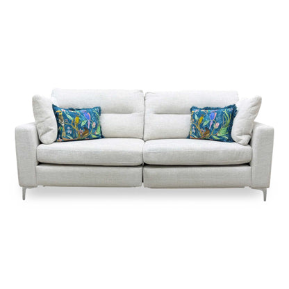 'Uniqa' Domaso Natural Fabric Power Recliner 3 Seater Sofa