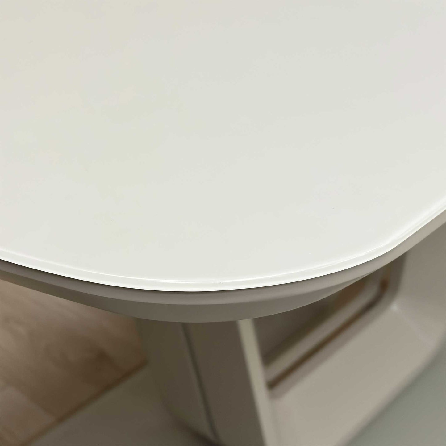 ‘Stockholm' High-gloss Light Grey Tempered Glass Large 160cm Dining Table