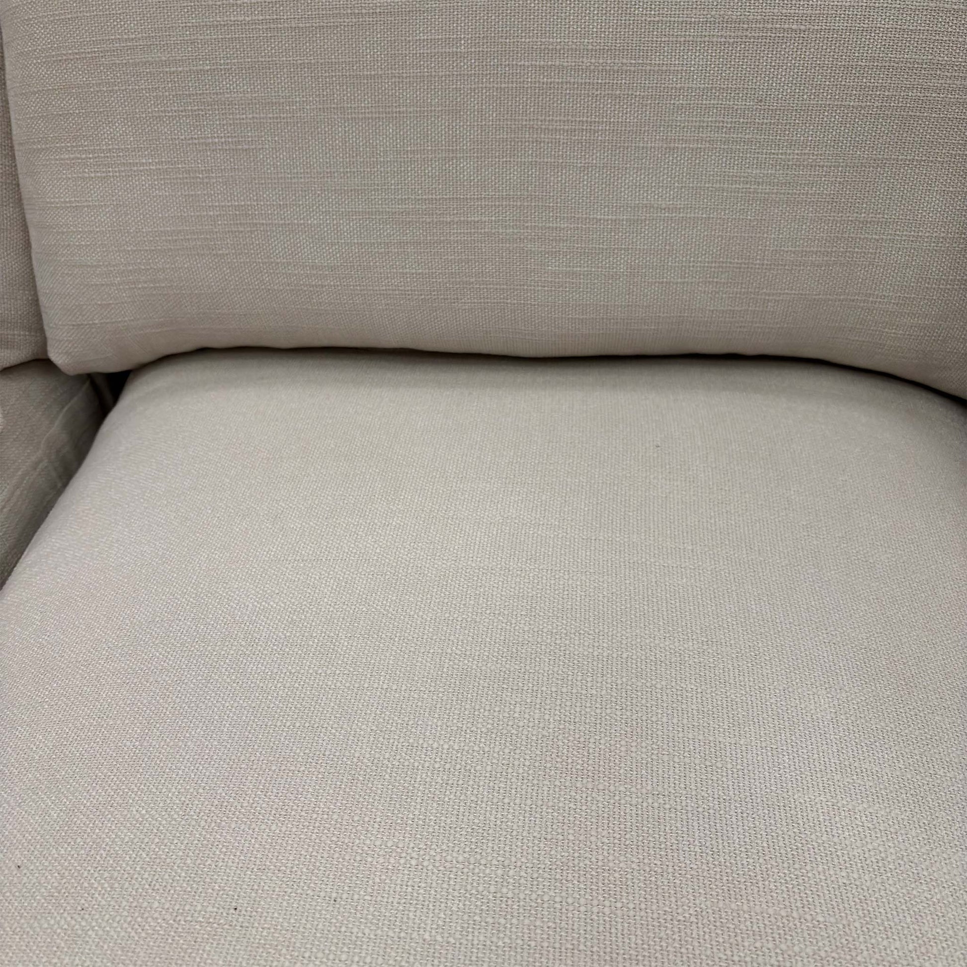 Close-up of the plush back cushions and seat cushions, emphasizing the soft but supportive filling.