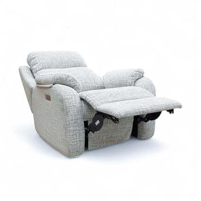 G Plan ‘Kingsbury’ B102 Shore Oatmeal Woven Fabric Power Recliner Armchair
