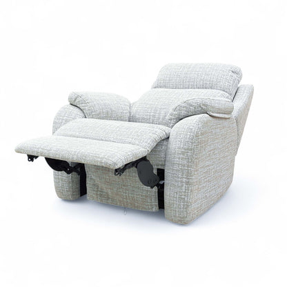 G Plan ‘Kingsbury’ B102 Shore Oatmeal Woven Fabric Power Recliner Armchair