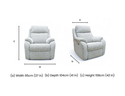 G Plan ‘Kingsbury’ B102 Shore Oatmeal Woven Fabric Power Recliner Armchair