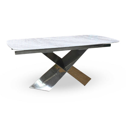 ‘Gabana’ Real Marble 180cm Large Fixed Dining Table Furniture Village