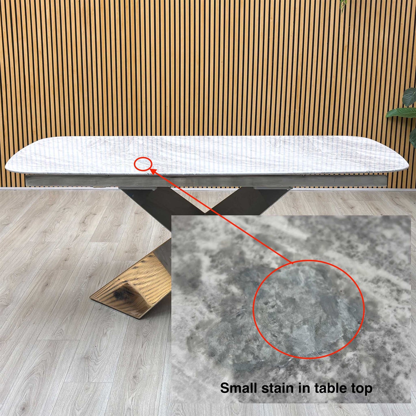 ‘Gabana’ Real Marble 180cm Large Fixed Dining Table Furniture Village