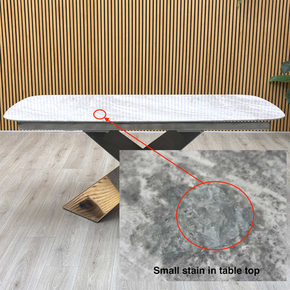 ‘Gabana’ Real Marble 180cm Large Fixed Dining Table Furniture Village