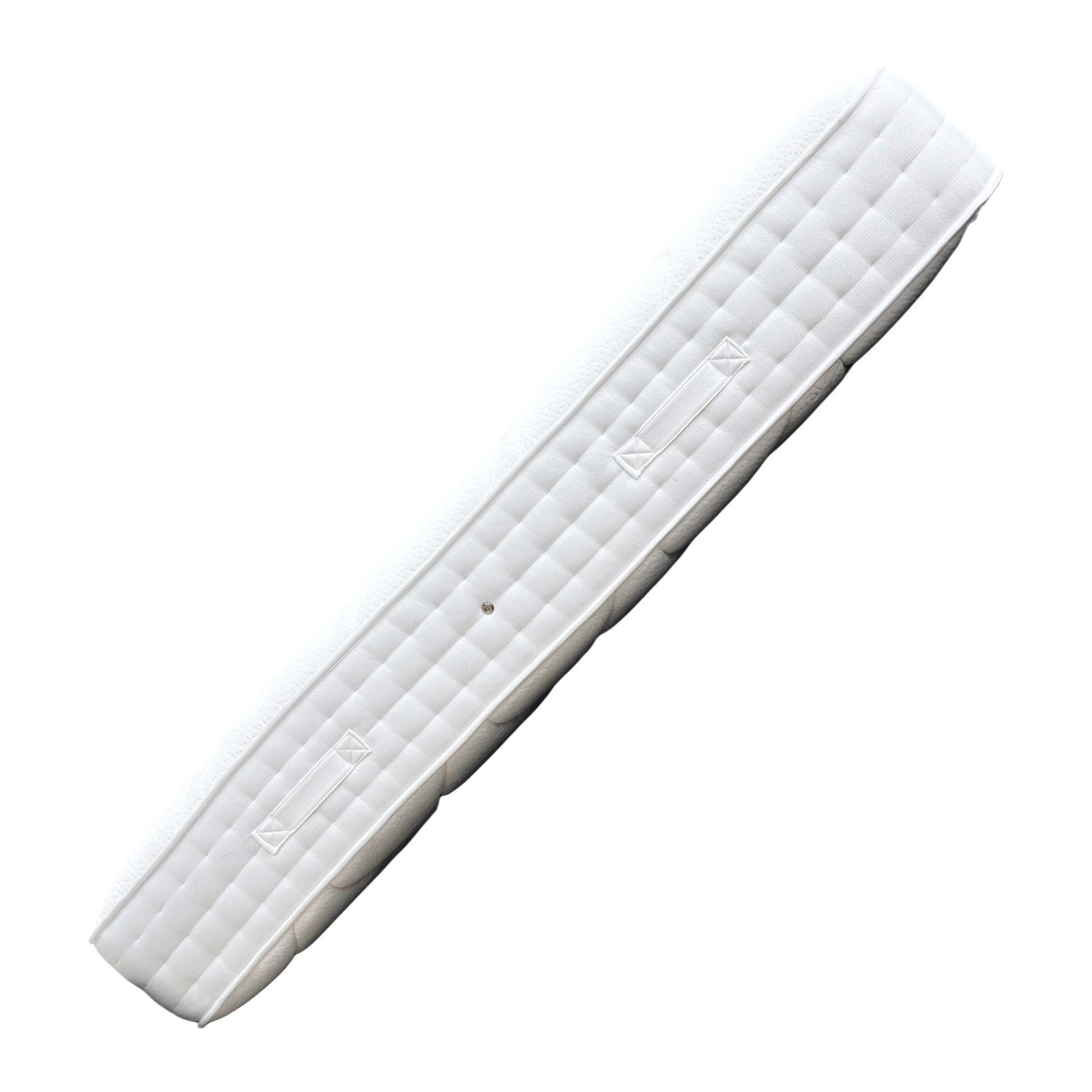 Angled view of the Deluxe Firm Mattress, highlighting its substantial 34 cm depth and premium side border finish.